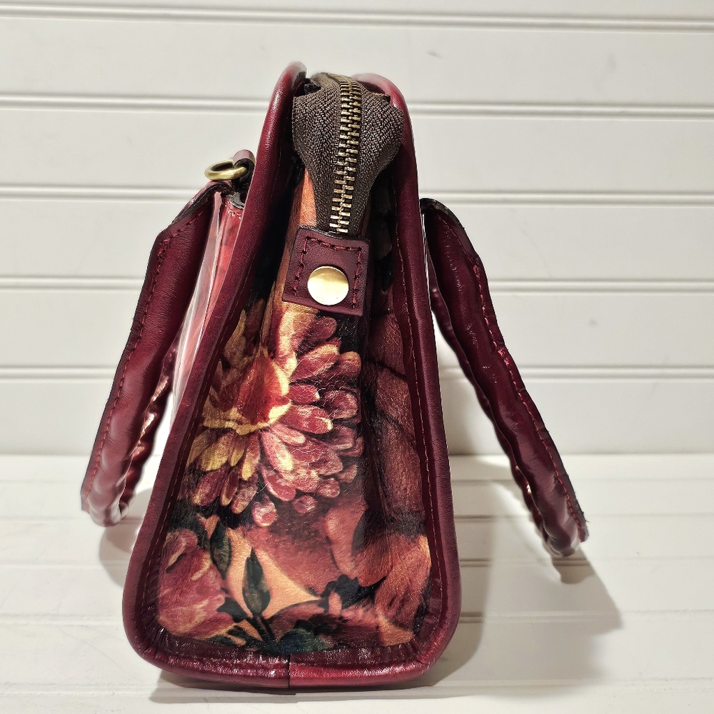 Patricia Nash Paris Leather Floral Crossbody Satchel - Picture 4 of 11